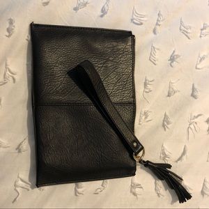 INC Black wristlet with tassel